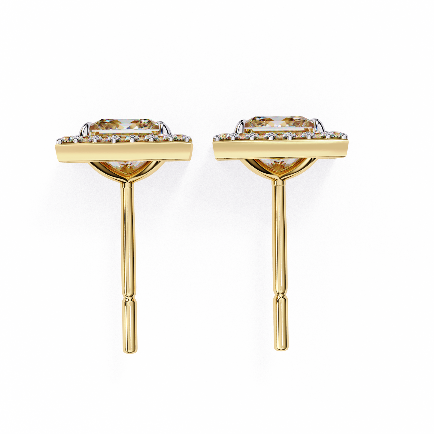 Twilight Twist – Princess & Round Lab Diamond Earrings