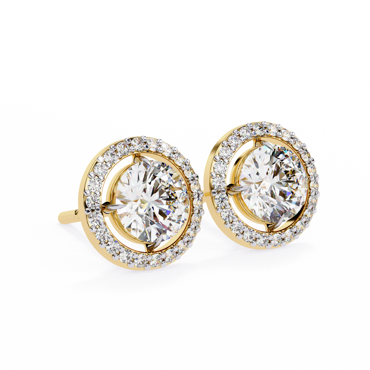 Cascade Glow – Round Lab Diamond Wide Hoop Earrings