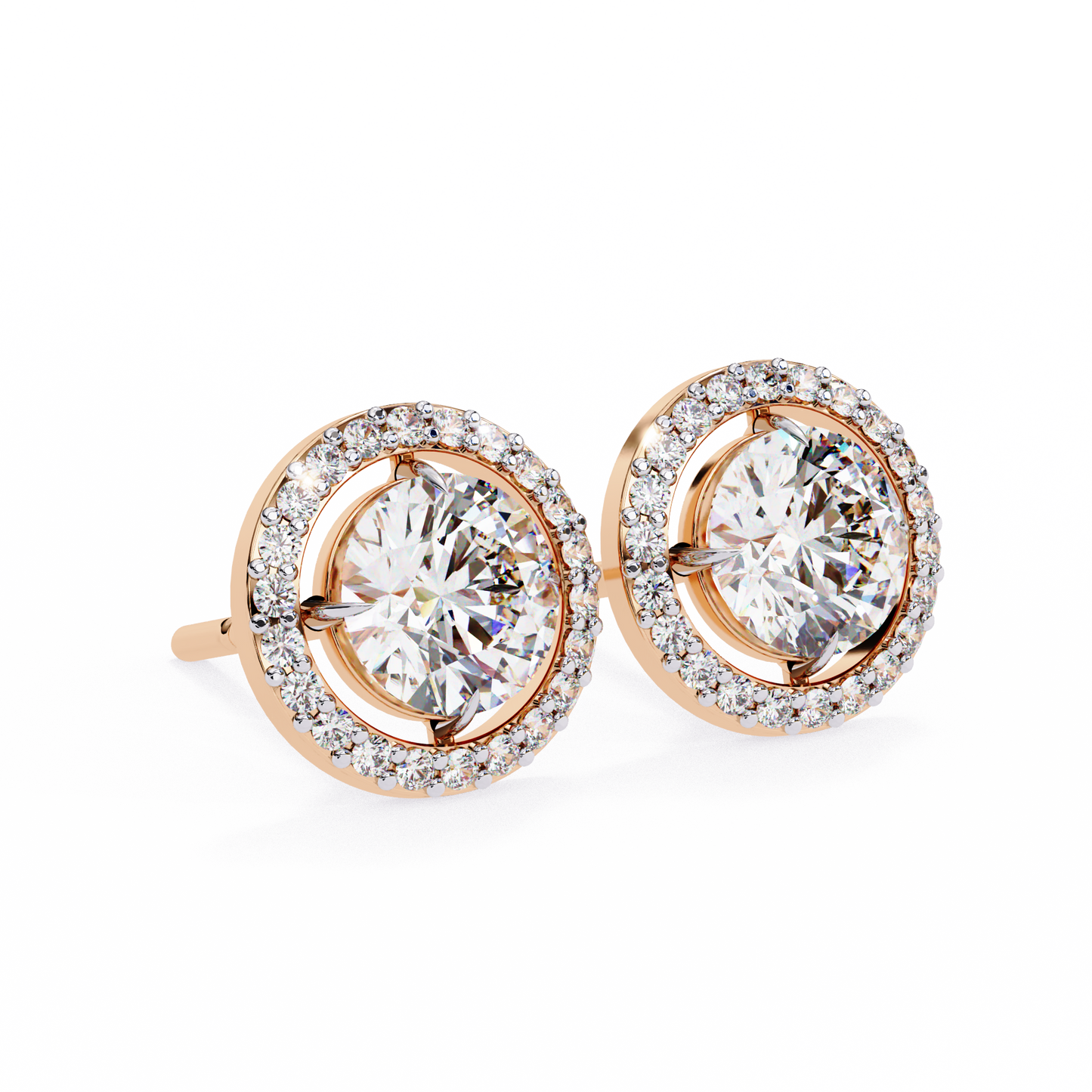 Cascade Glow – Round Lab Diamond Wide Hoop Earrings