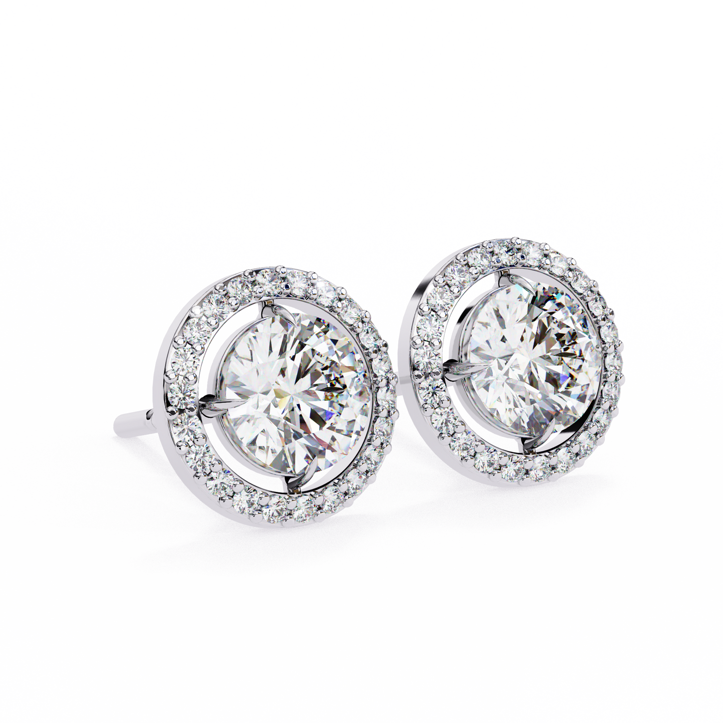 Cascade Glow – Round Lab Diamond Wide Hoop Earrings