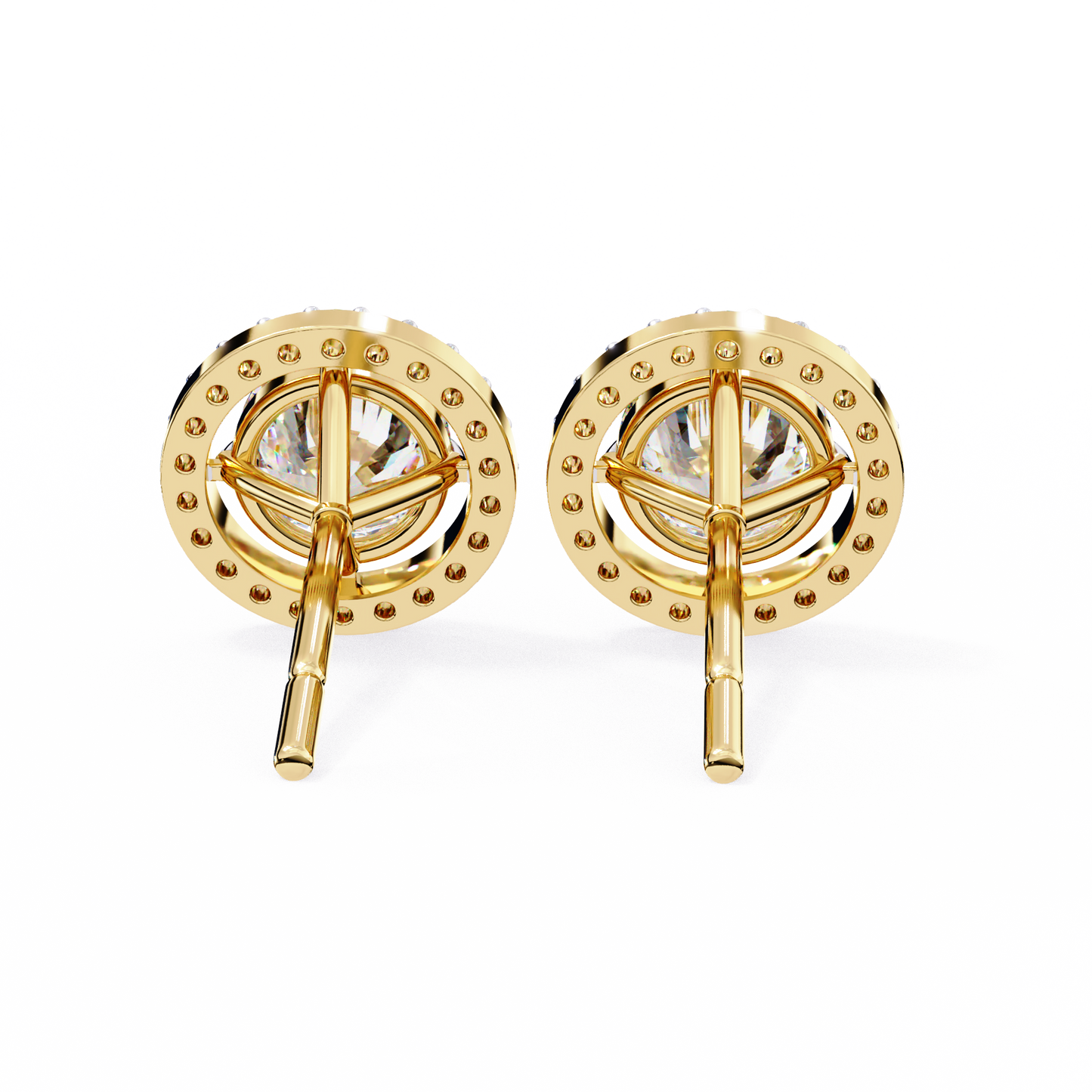 Cascade Glow – Round Lab Diamond Wide Hoop Earrings
