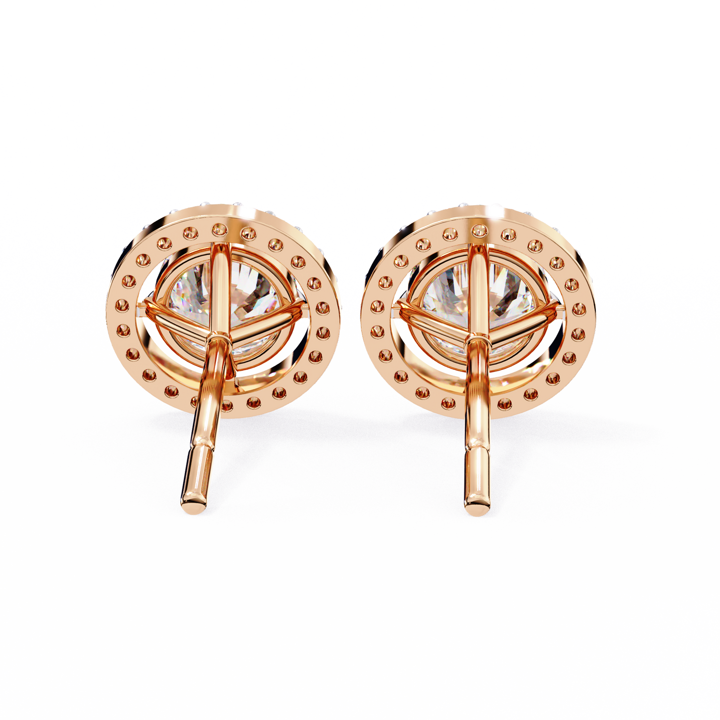 Cascade Glow – Round Diamond Wide Hoop Earrings