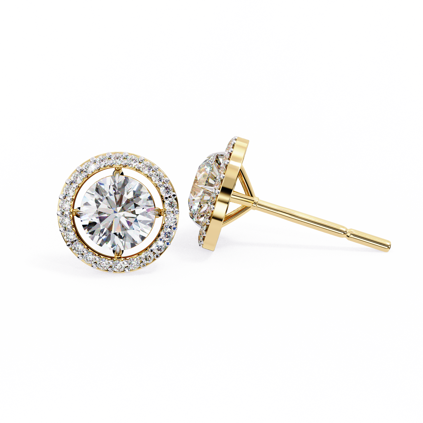 Cascade Glow – Round Lab Diamond Wide Hoop Earrings