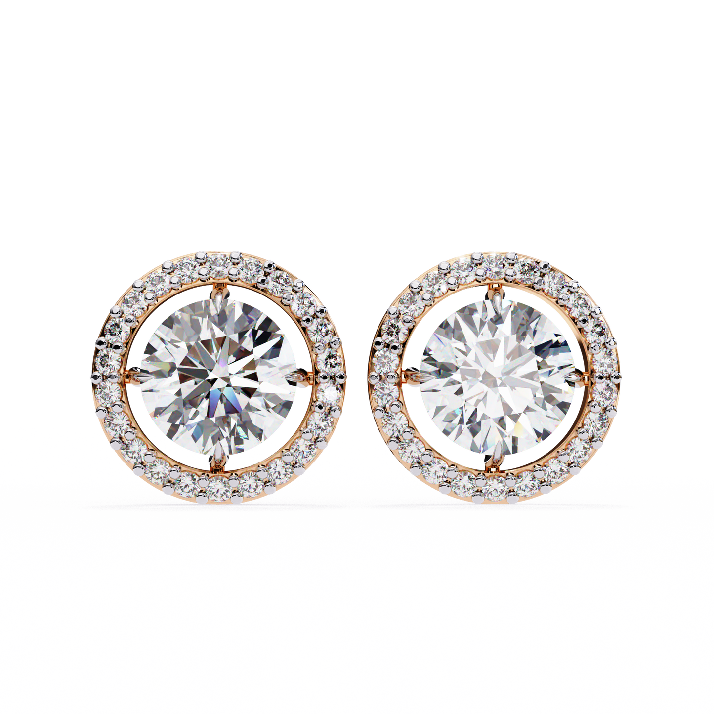 Cascade Glow – Round Lab Diamond Wide Hoop Earrings