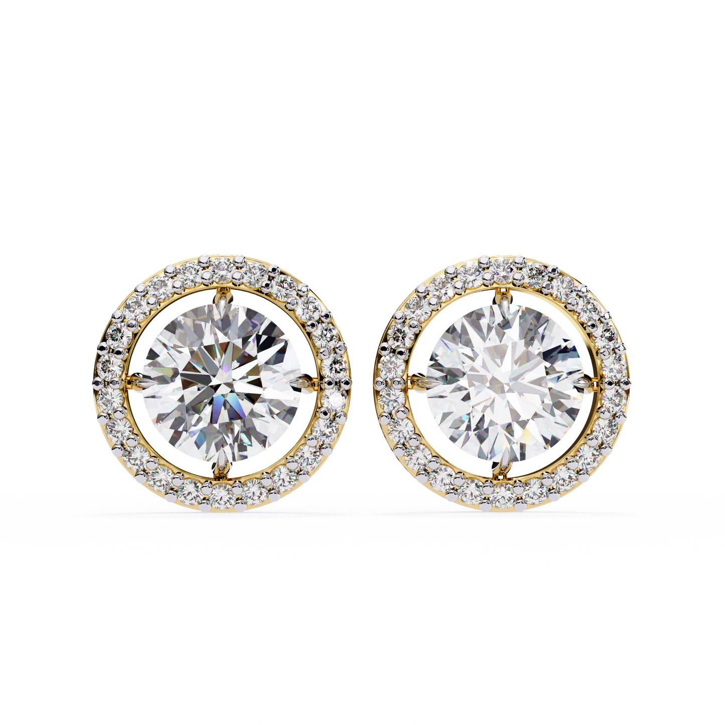 Cascade Glow – Round Lab Diamond Wide Hoop Earrings