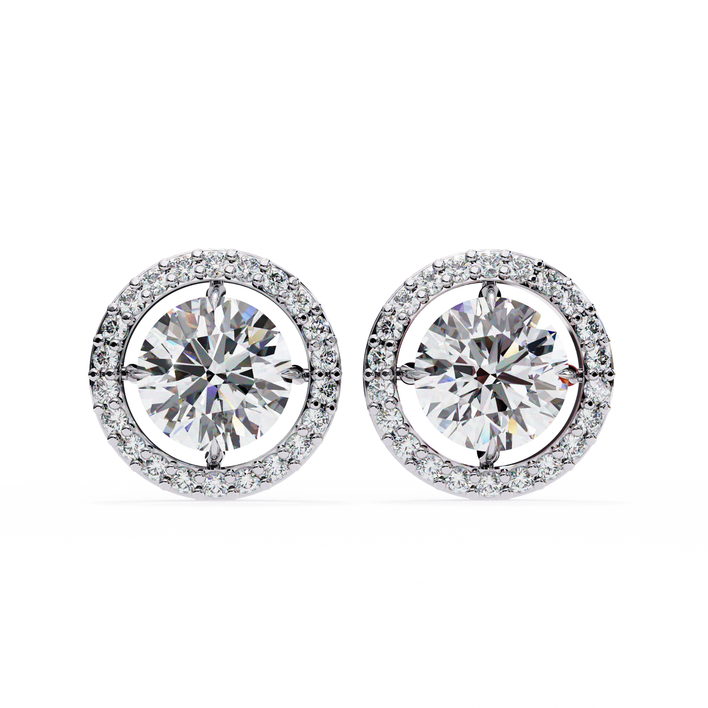 Cascade Glow – Round Lab Diamond Wide Hoop Earrings