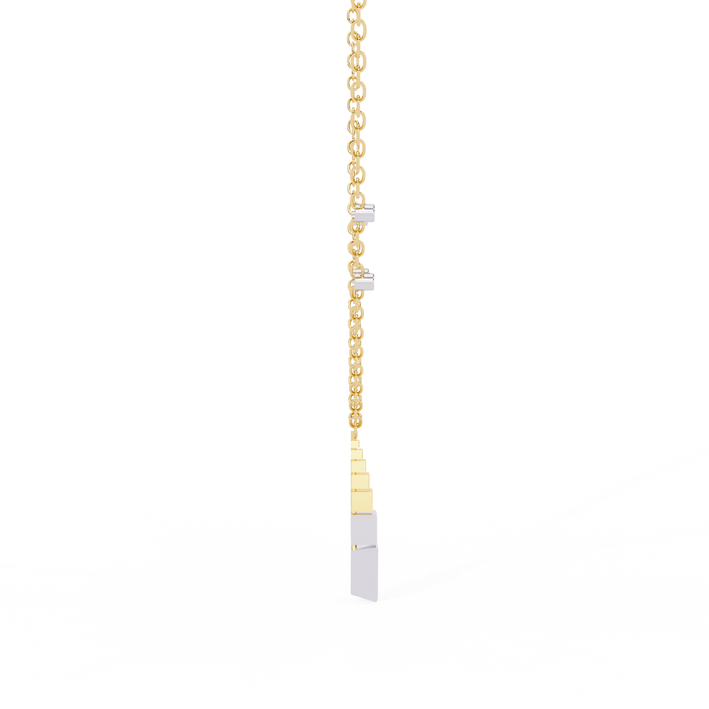 Geometric Bloom – Baguette, Triangle & Round Lab Diamond Necklace