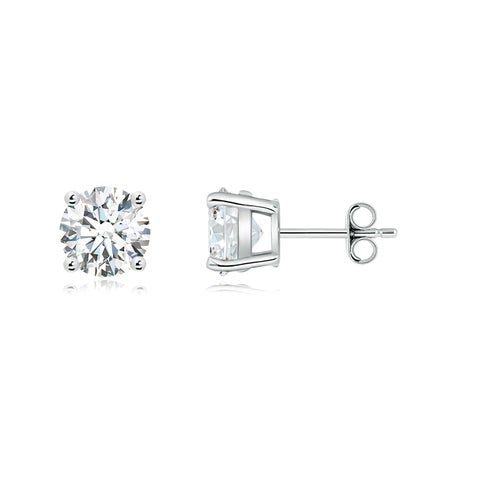 3.00 CTW 14K Lab-Grown Basket-Set Solitaire Diamond Stud Earrings