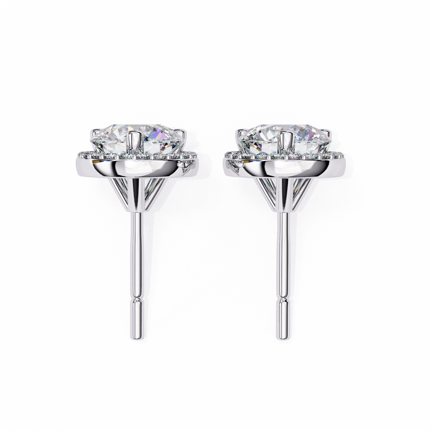 Frost Line – Round Lab Diamond Linear Drop Earrings