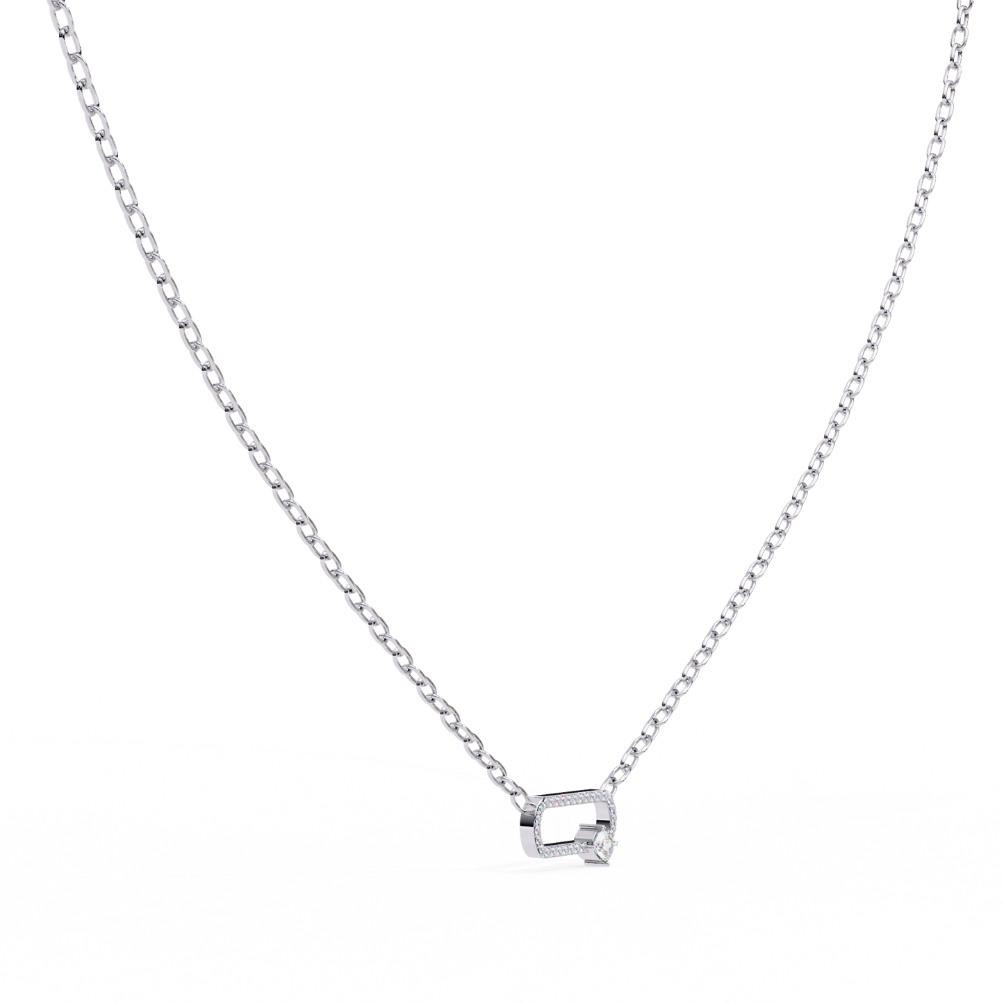 Cushion Orbit – Cushion & Round Lab Diamond Halo Necklace