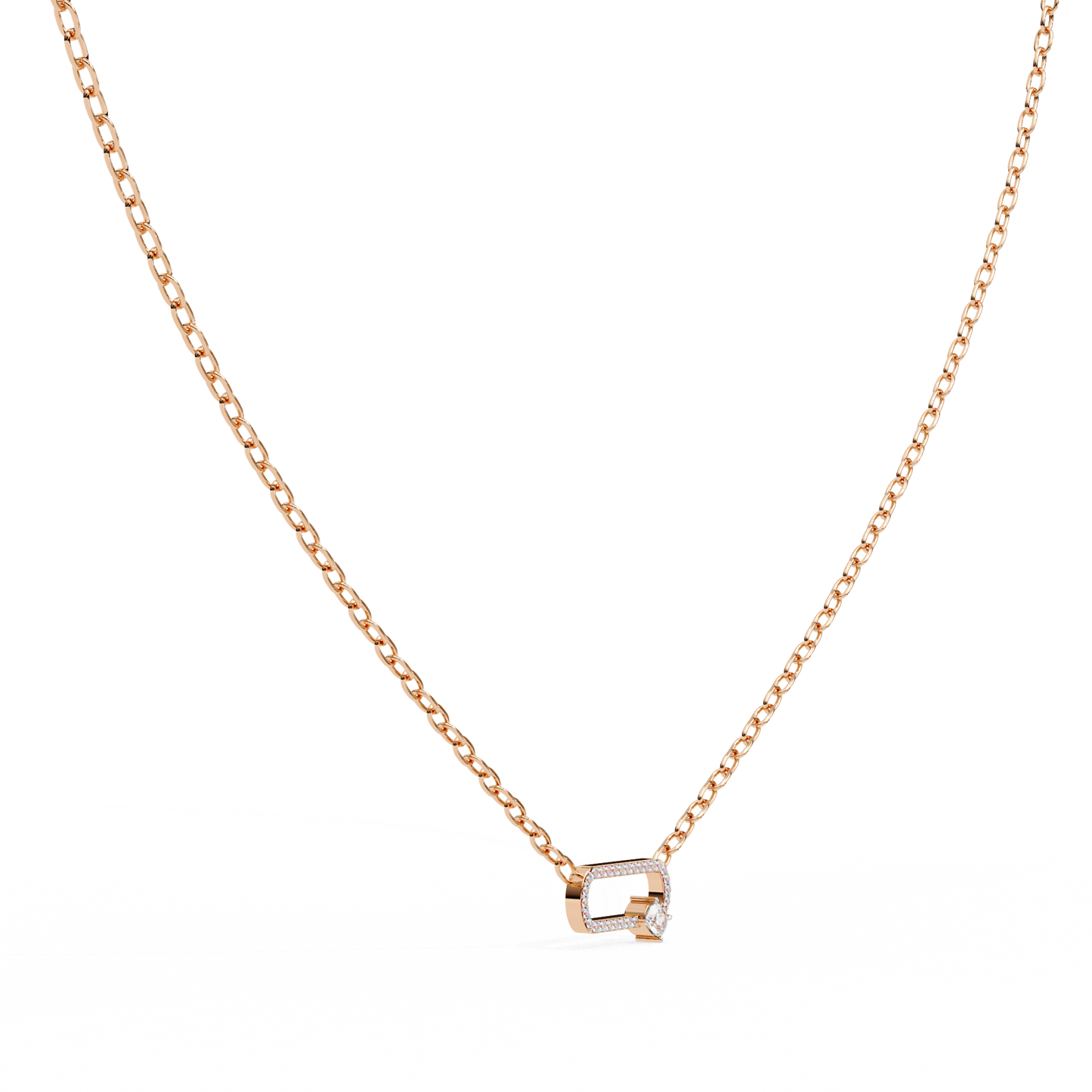 Cushion Orbit – Cushion & Round Lab Diamond Halo Necklace