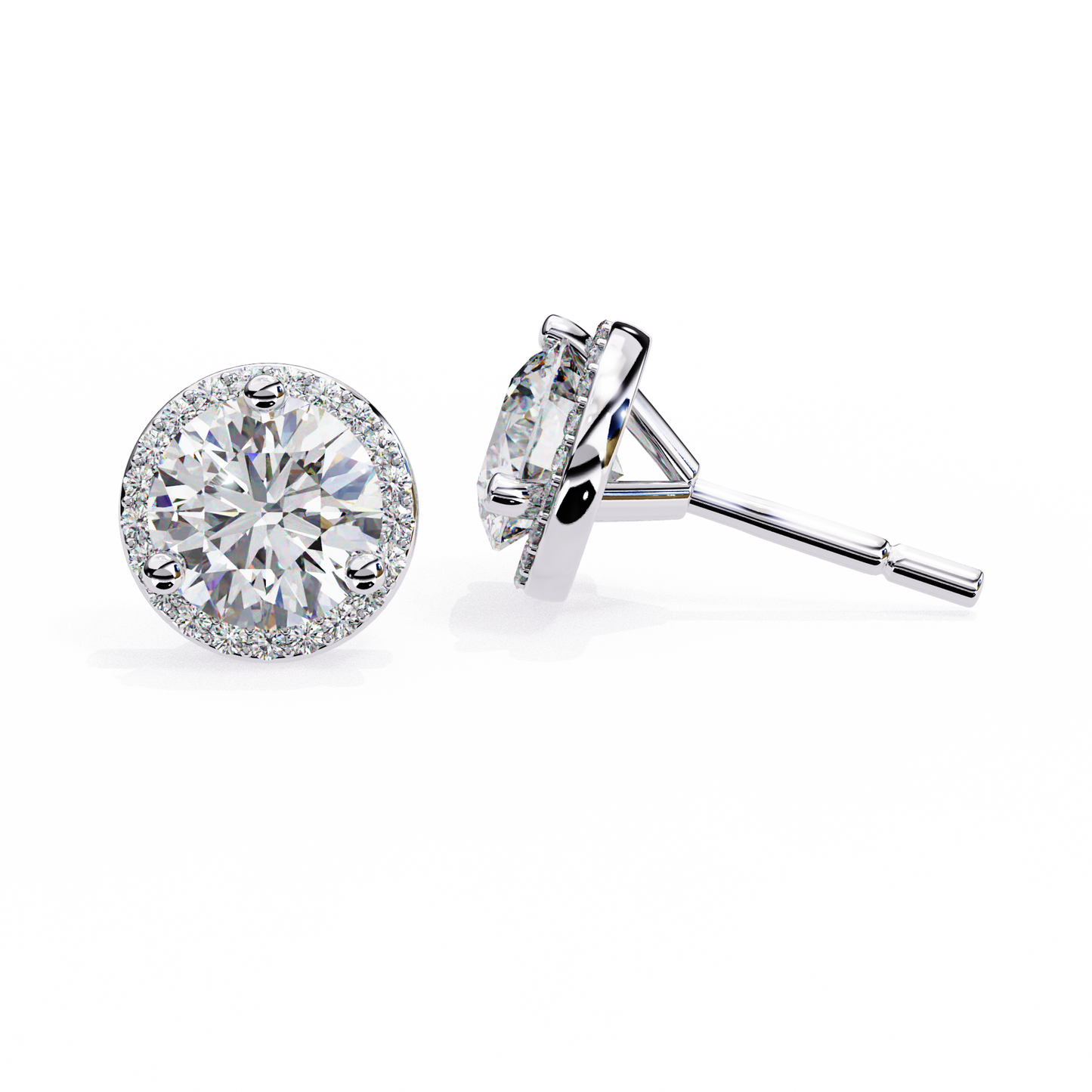 Frost Line – Round Lab Diamond Linear Drop Earrings