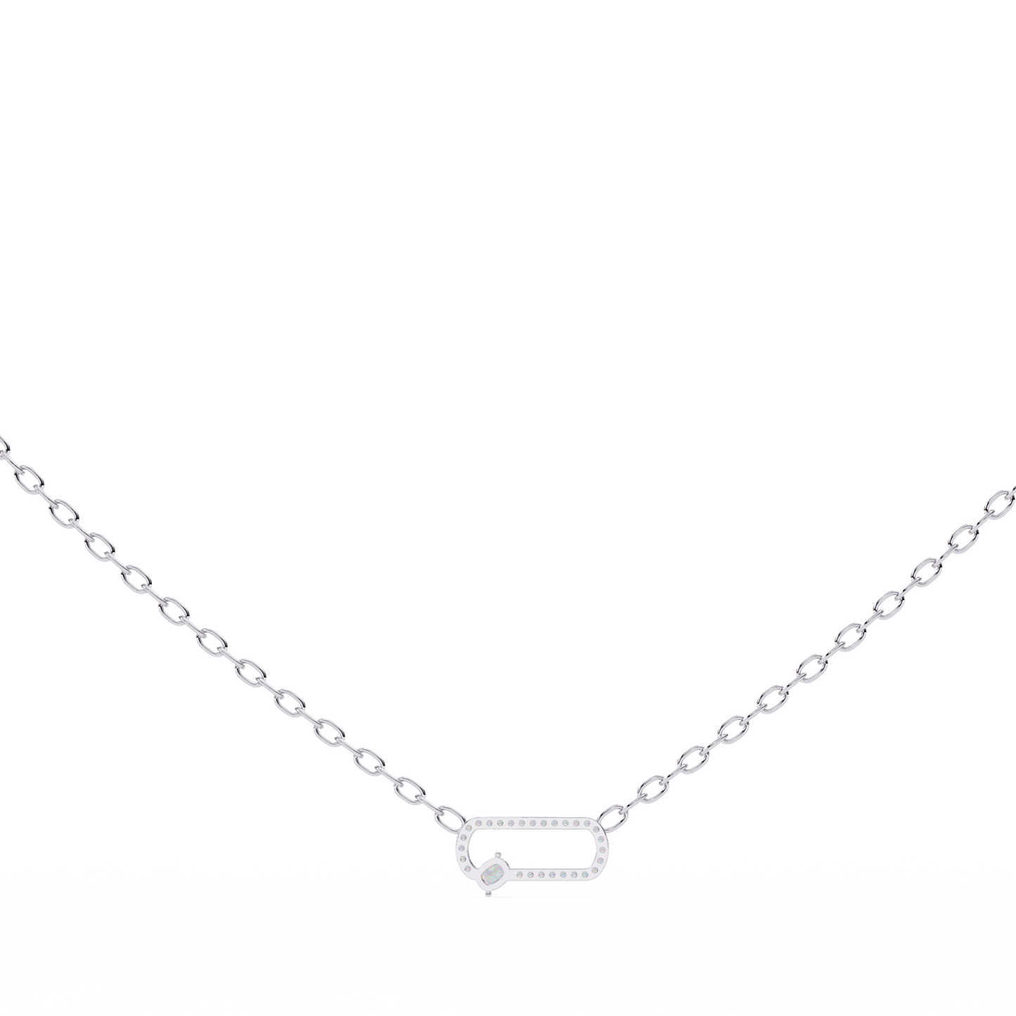 Cushion Orbit – Cushion & Round Lab Diamond Halo Necklace