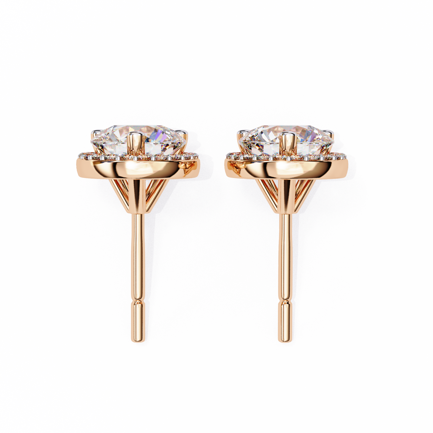 Frost Line – Round Lab Diamond Linear Drop Earrings