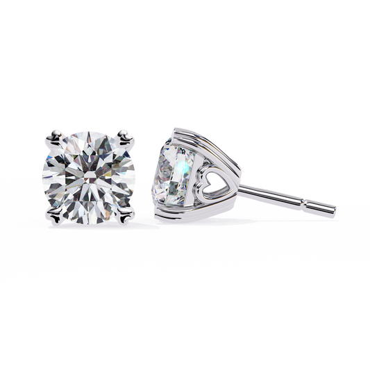 Lyra Studs – Round Diamond Classic Solitaire Earrings