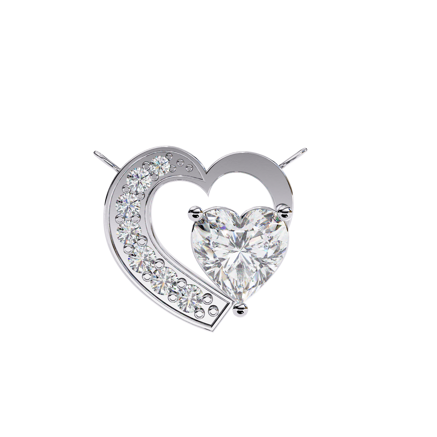 Heartline – Heart & Round Lab Diamond Cluster Necklace