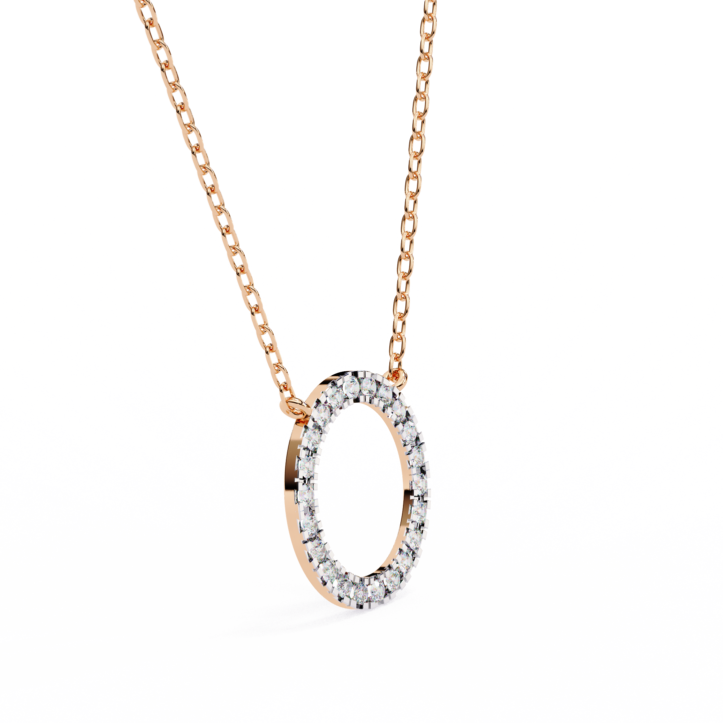 Twinkle Row – Round Lab Diamond Curved Bar Necklace