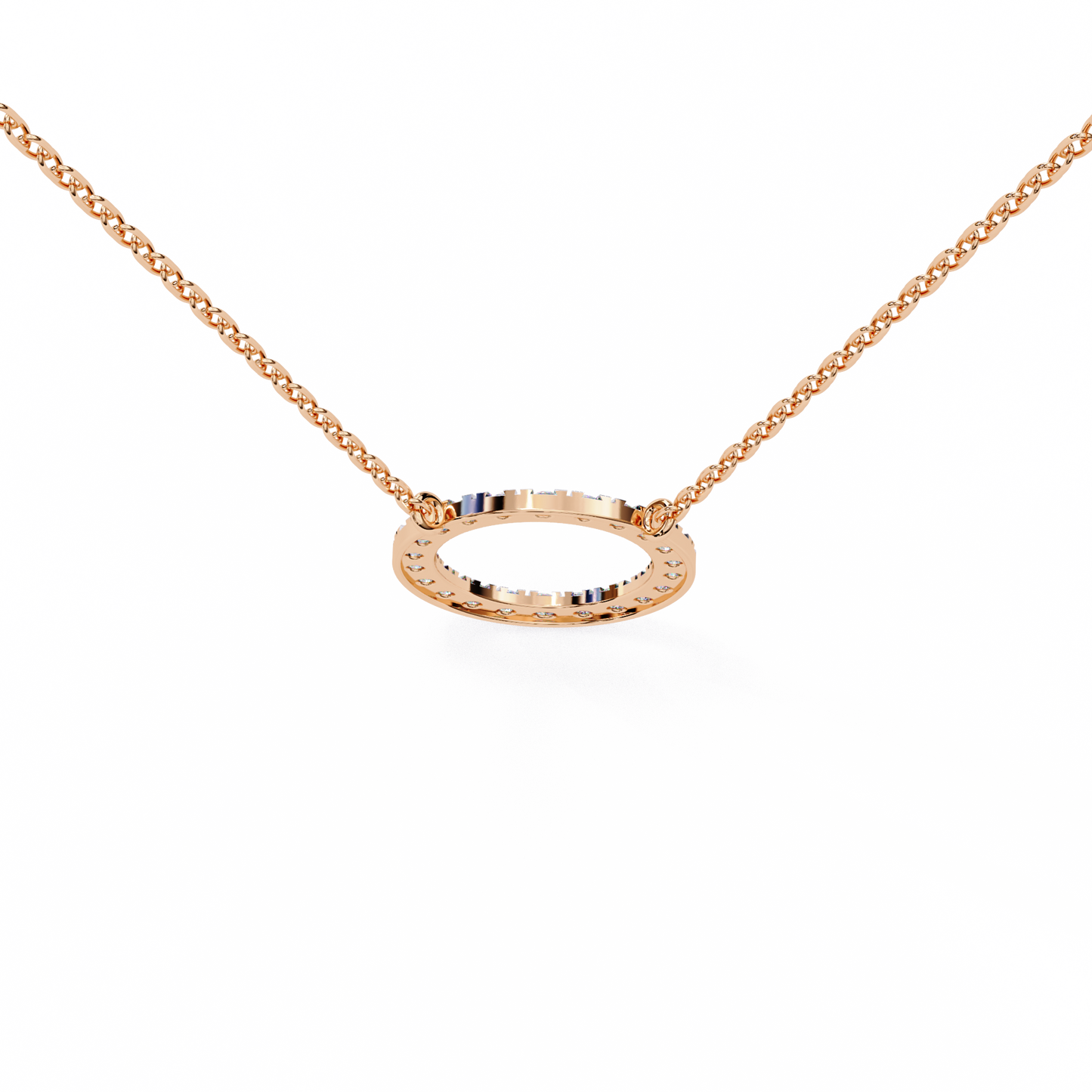 Twinkle Row – Round Lab Diamond Curved Bar Necklace