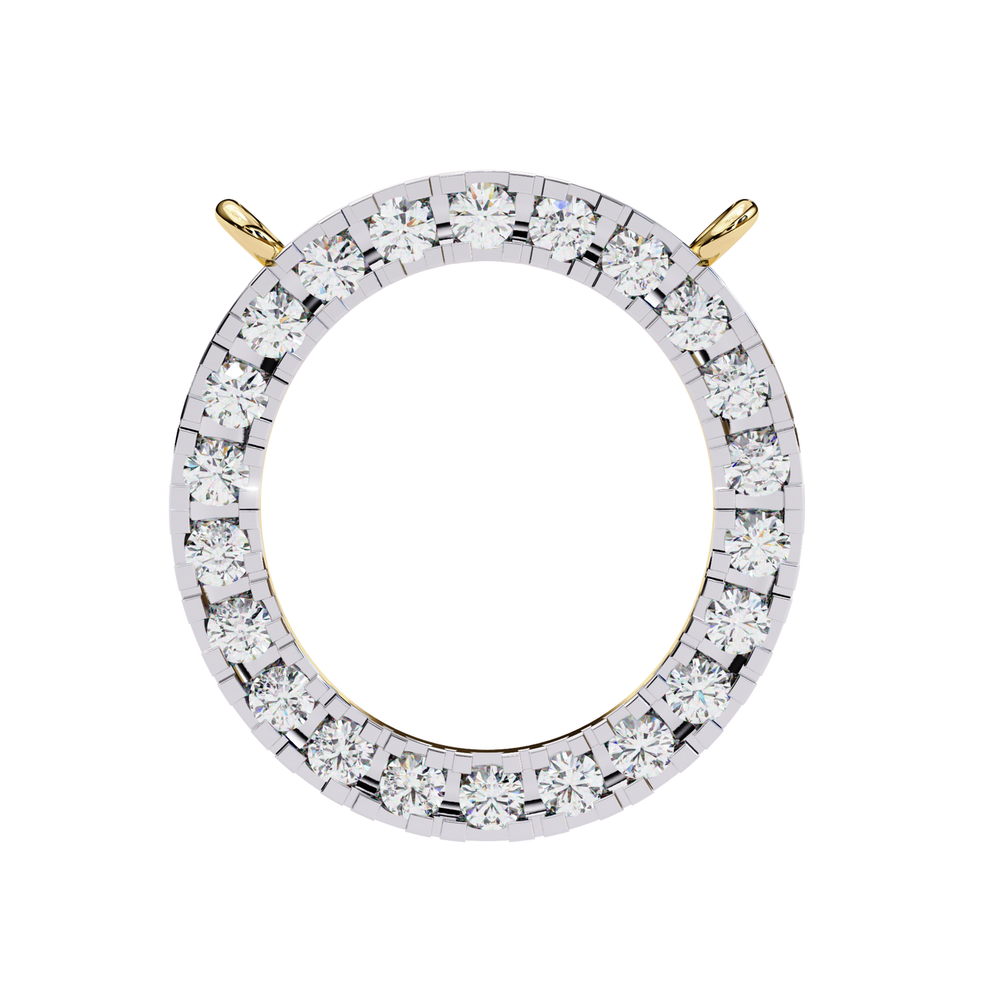 Twinkle Row – Round Lab Diamond Curved Bar Necklace