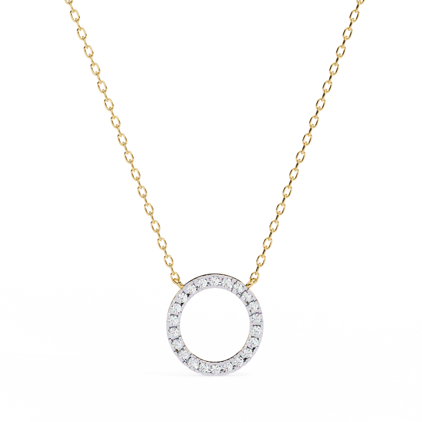 Twinkle Row – Round Lab Diamond Curved Bar Necklace