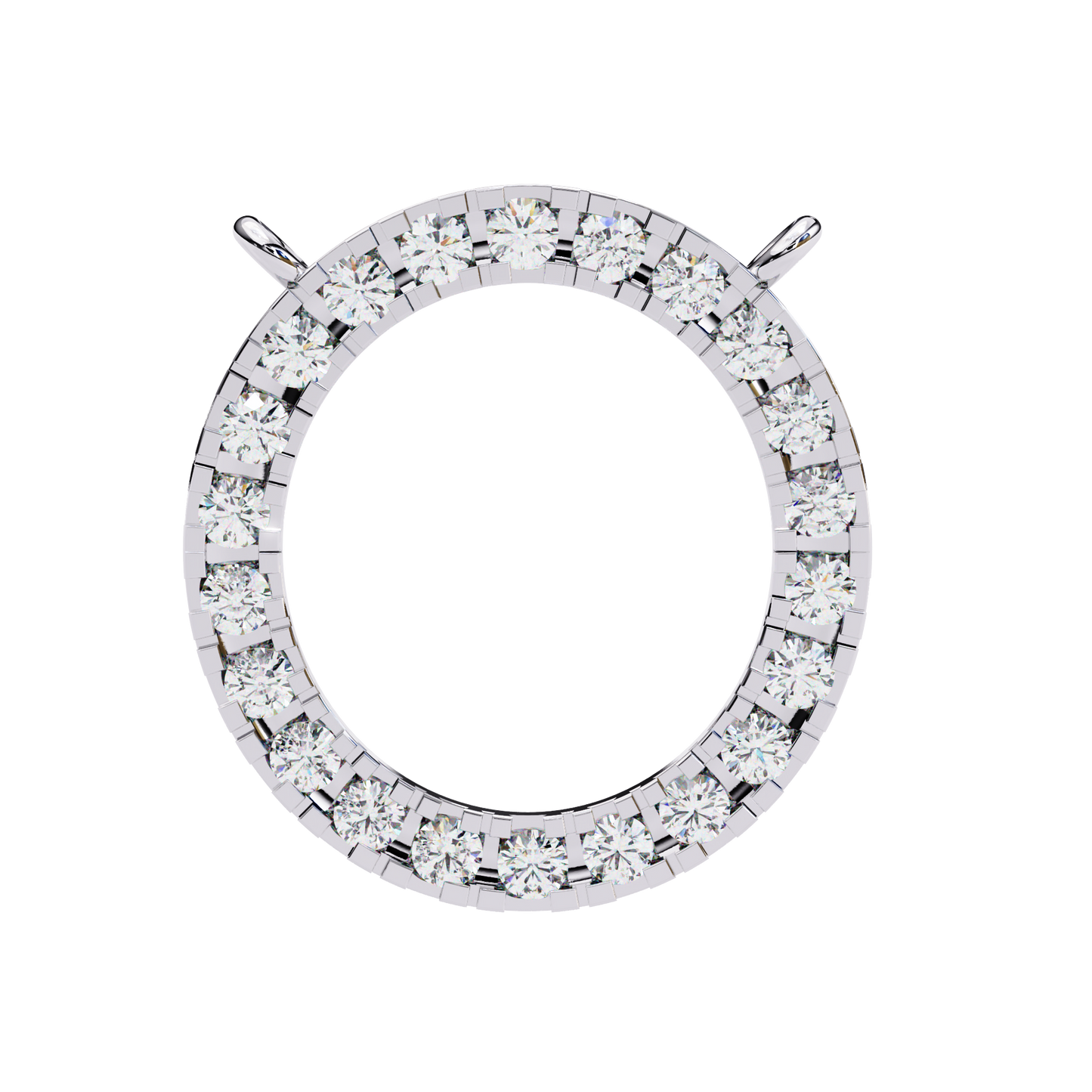 Twinkle Row – Round Lab Diamond Curved Bar Necklace