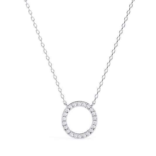Twinkle Row – Round Diamond Curved Bar Necklace