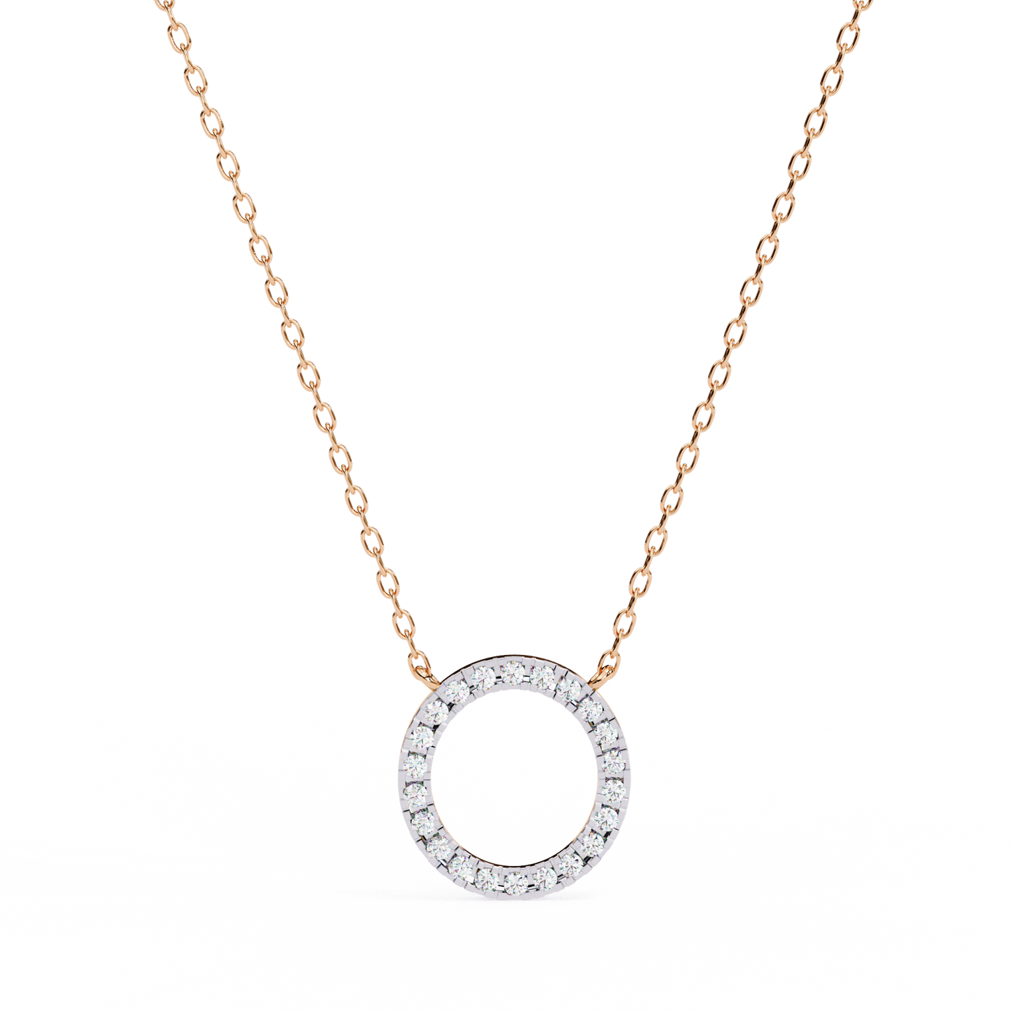 Twinkle Row – Round Lab Diamond Curved Bar Necklace