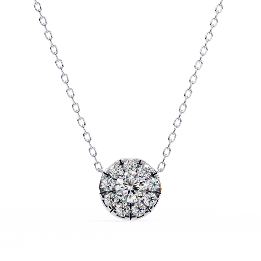 Starlit Charm – Round Diamond Trio Necklace