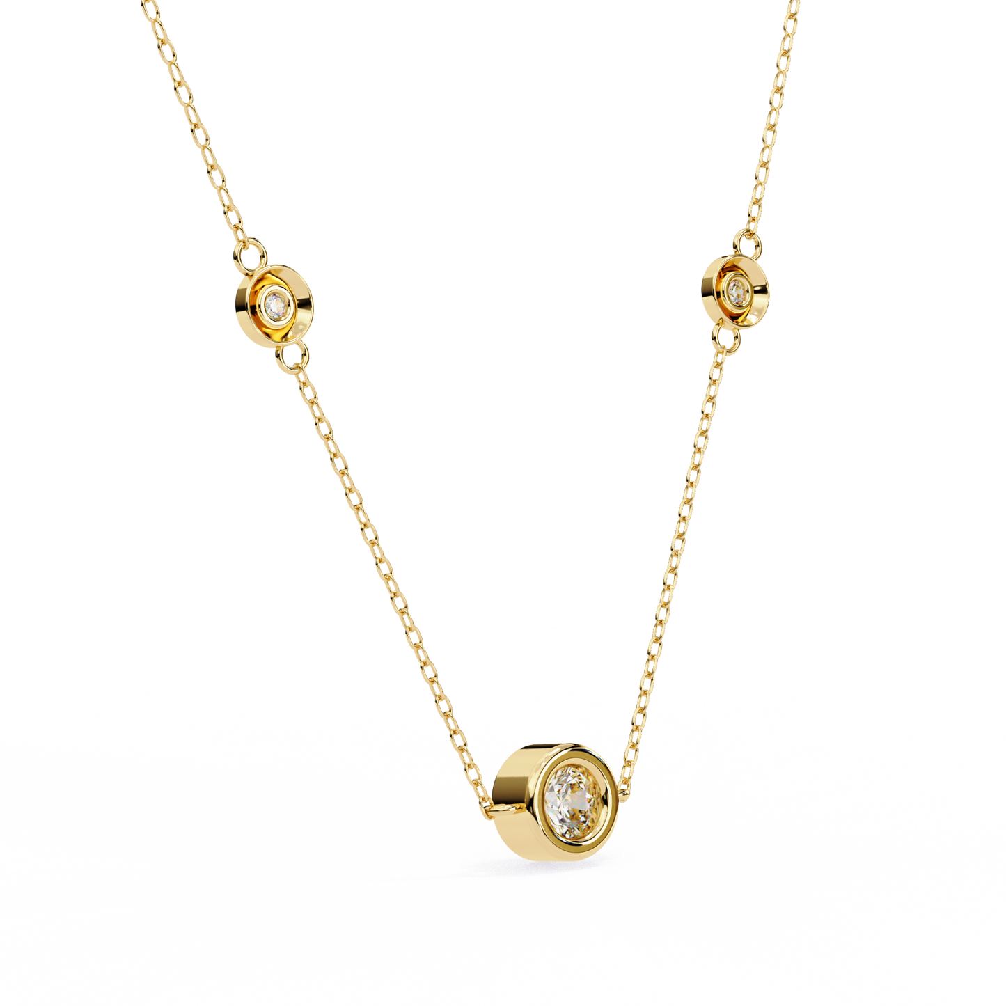 Trinity Dots – Round Lab Diamond Minimal Necklace