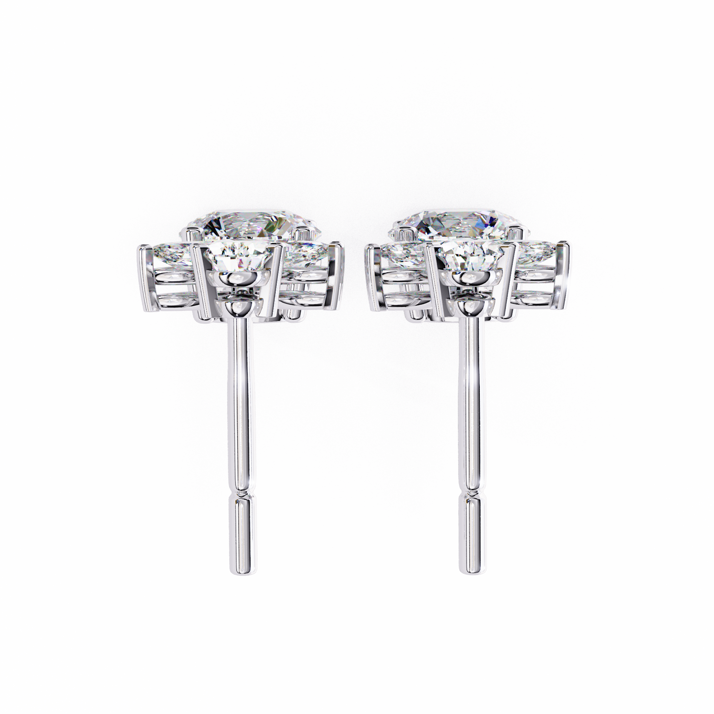 elestial Petals – Marquise, Pear & Round Lab Diamond Drop Earrings