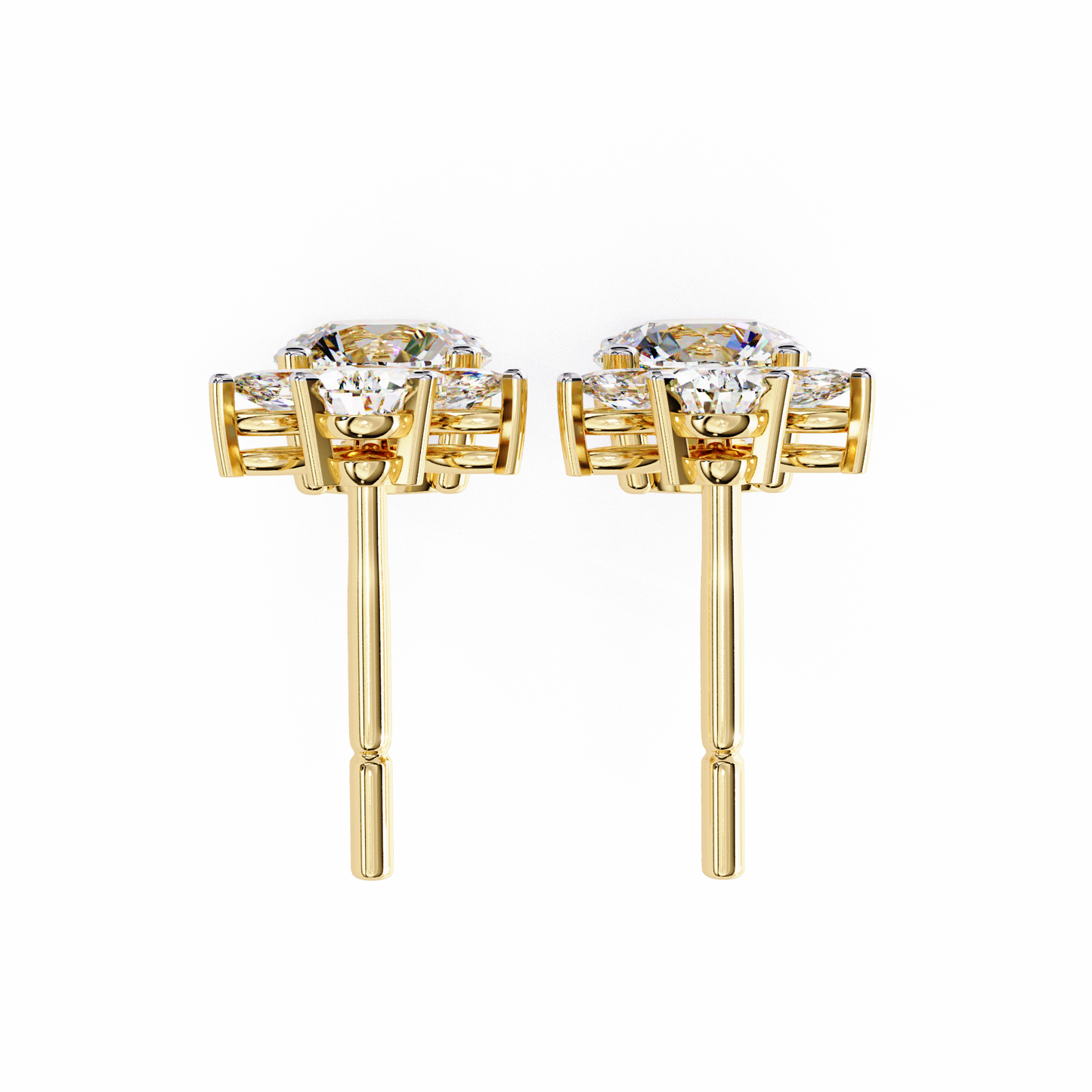 elestial Petals – Marquise, Pear & Round Lab Diamond Drop Earrings