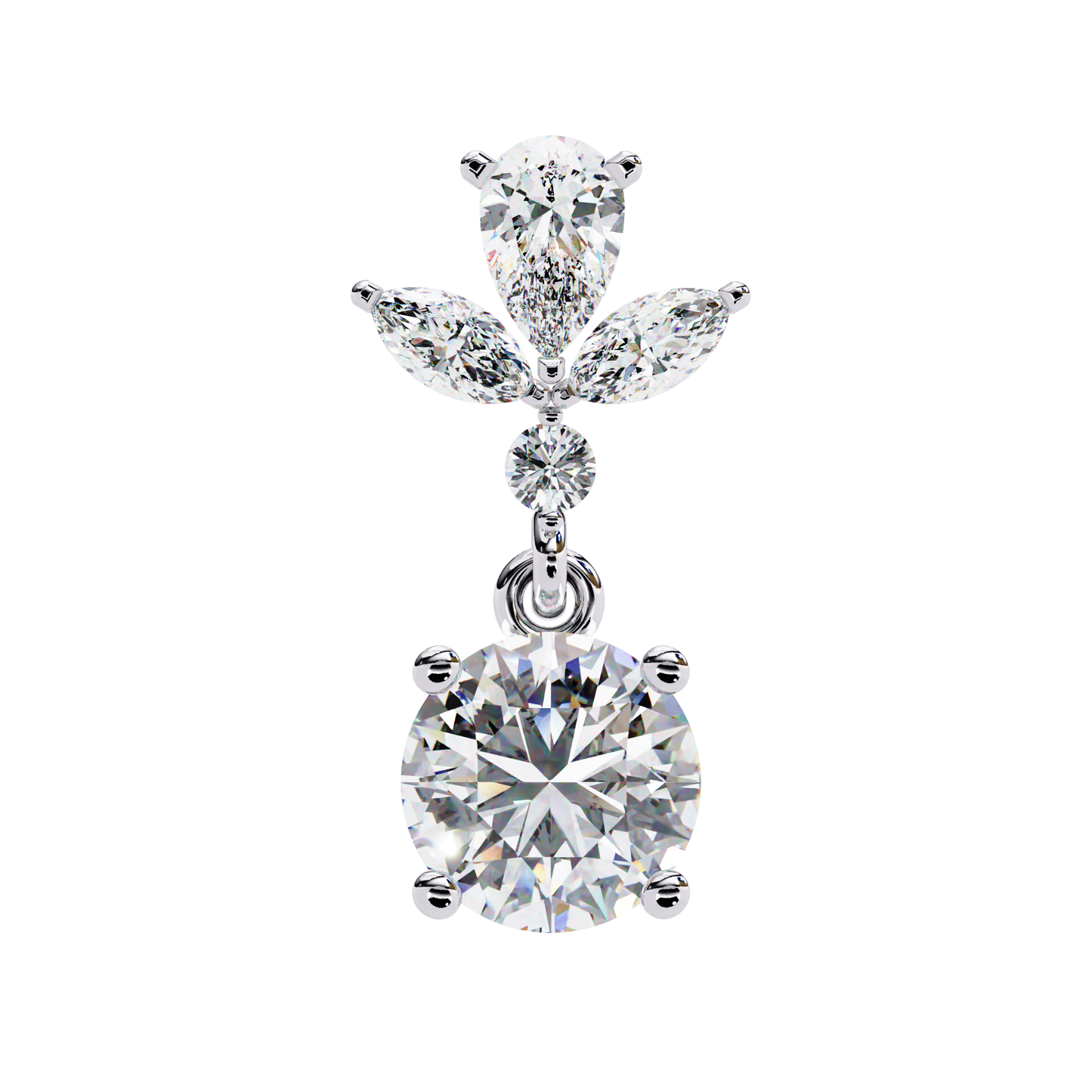 elestial Petals – Marquise, Pear & Round Lab Diamond Drop Earrings