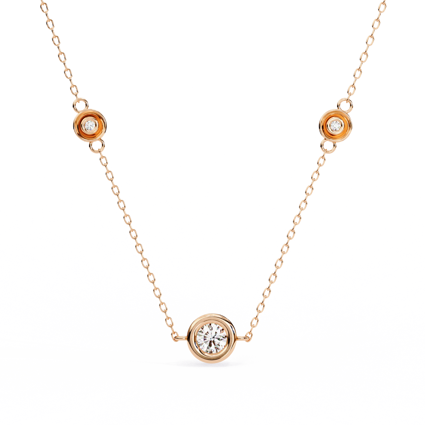 Trinity Dots – Round Lab Diamond Minimal Necklace