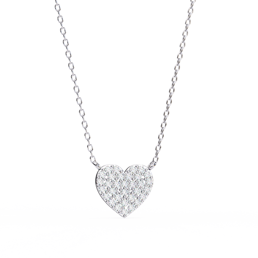Infinity Echo – Round Diamond Heart Necklace