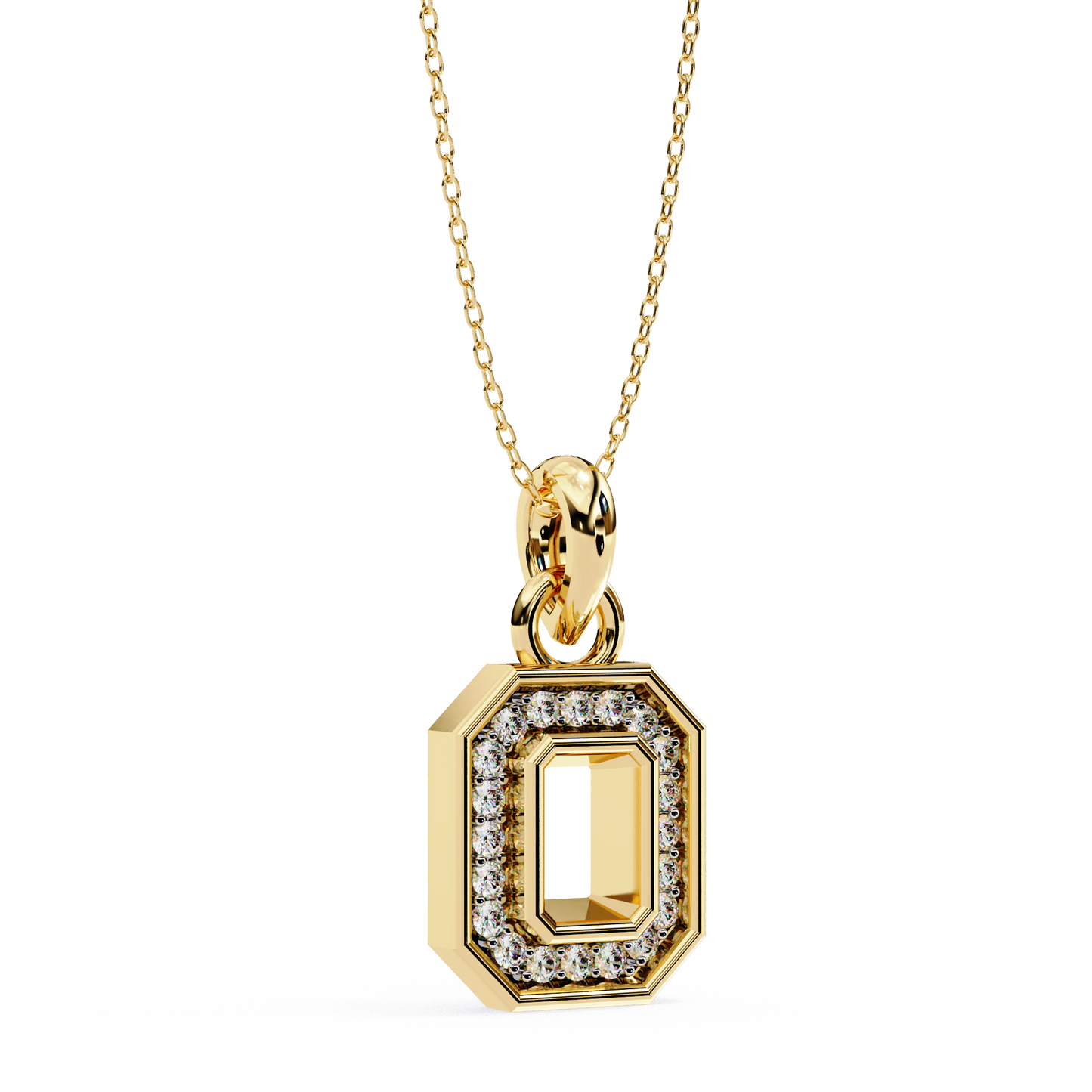 Golden Loop – Diamond Chain Accent Necklace