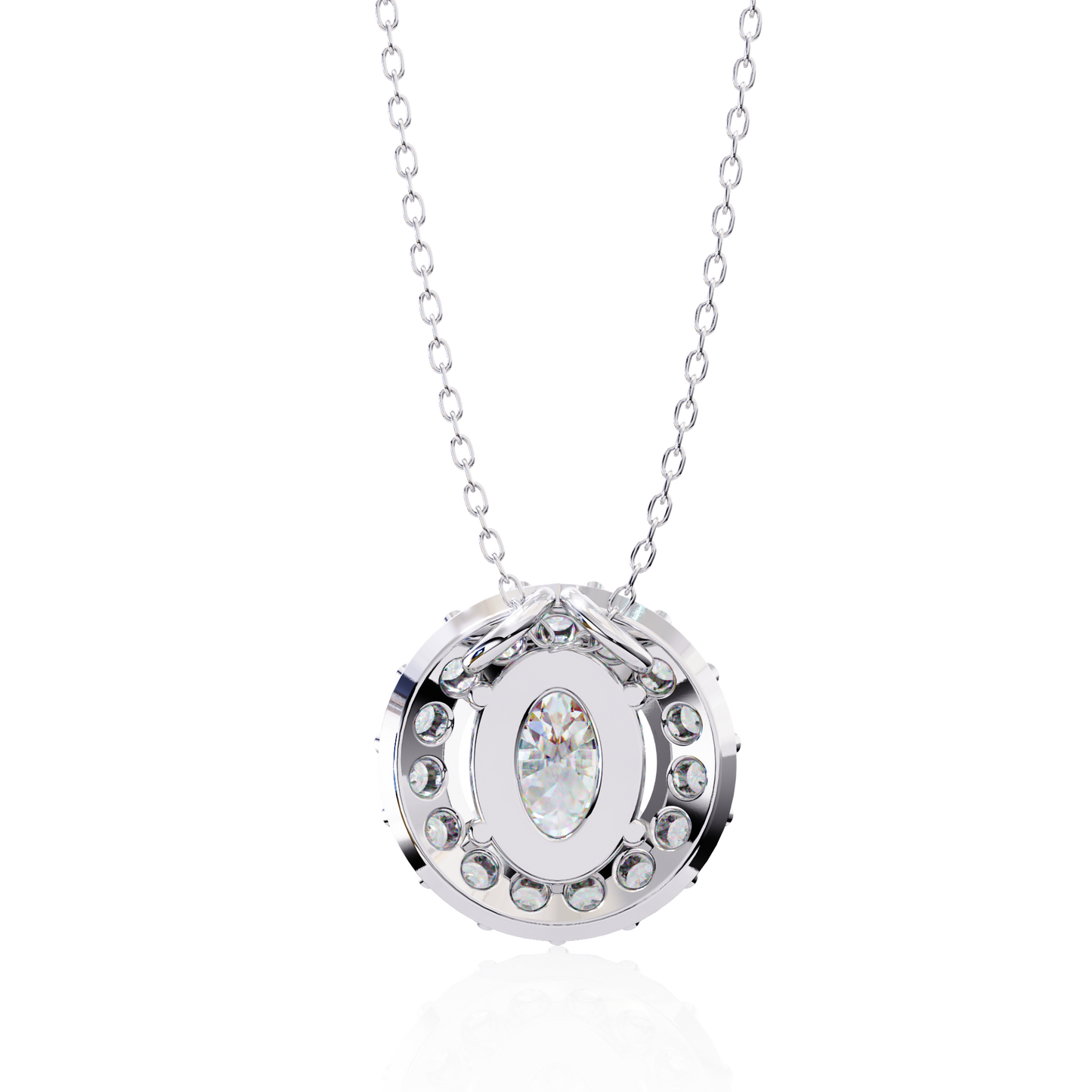 Oval Bloom – Oval & Round Lab Diamond Cluster Necklace