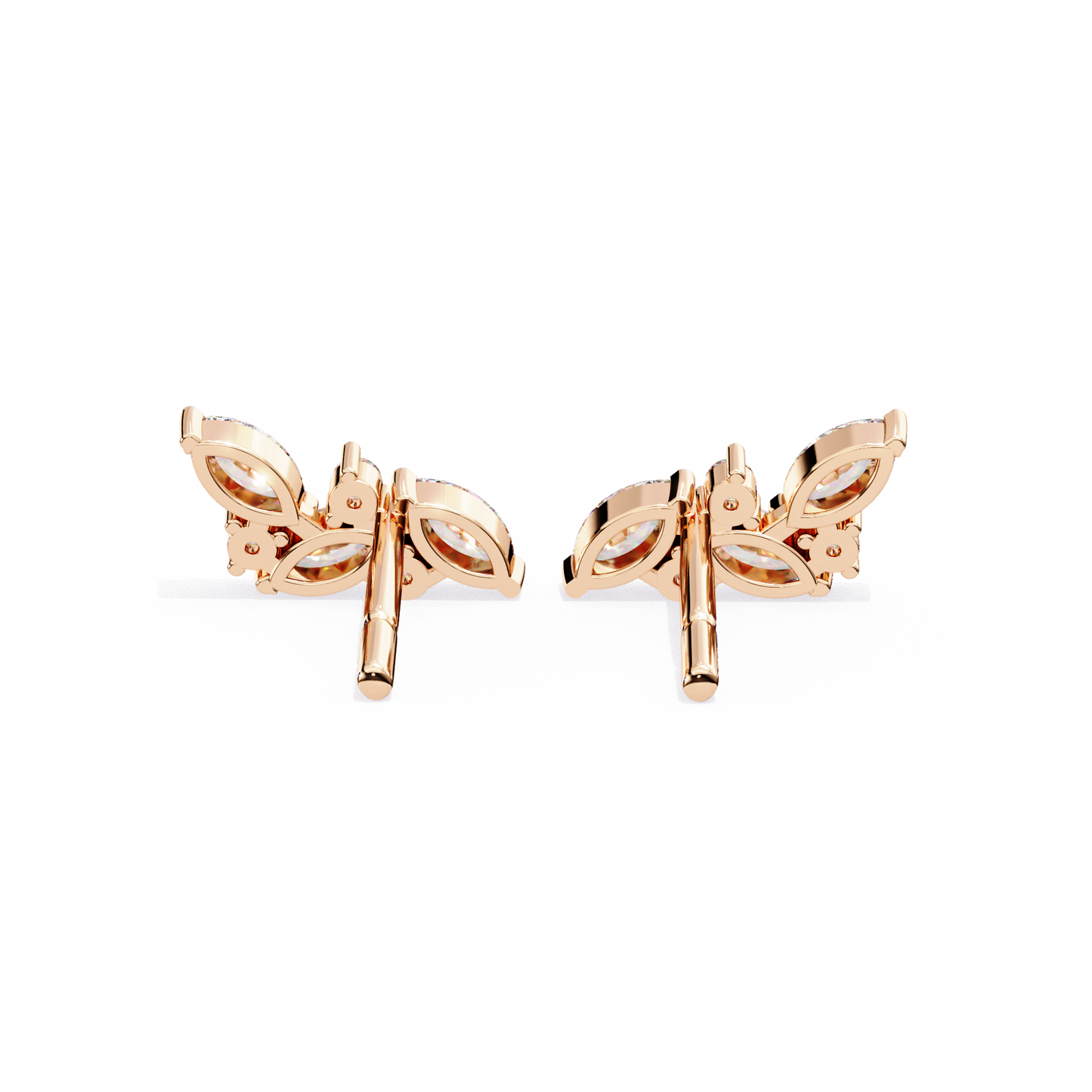 Whisper Bloom – Marquise & Round Lab Diamond Petite Studs