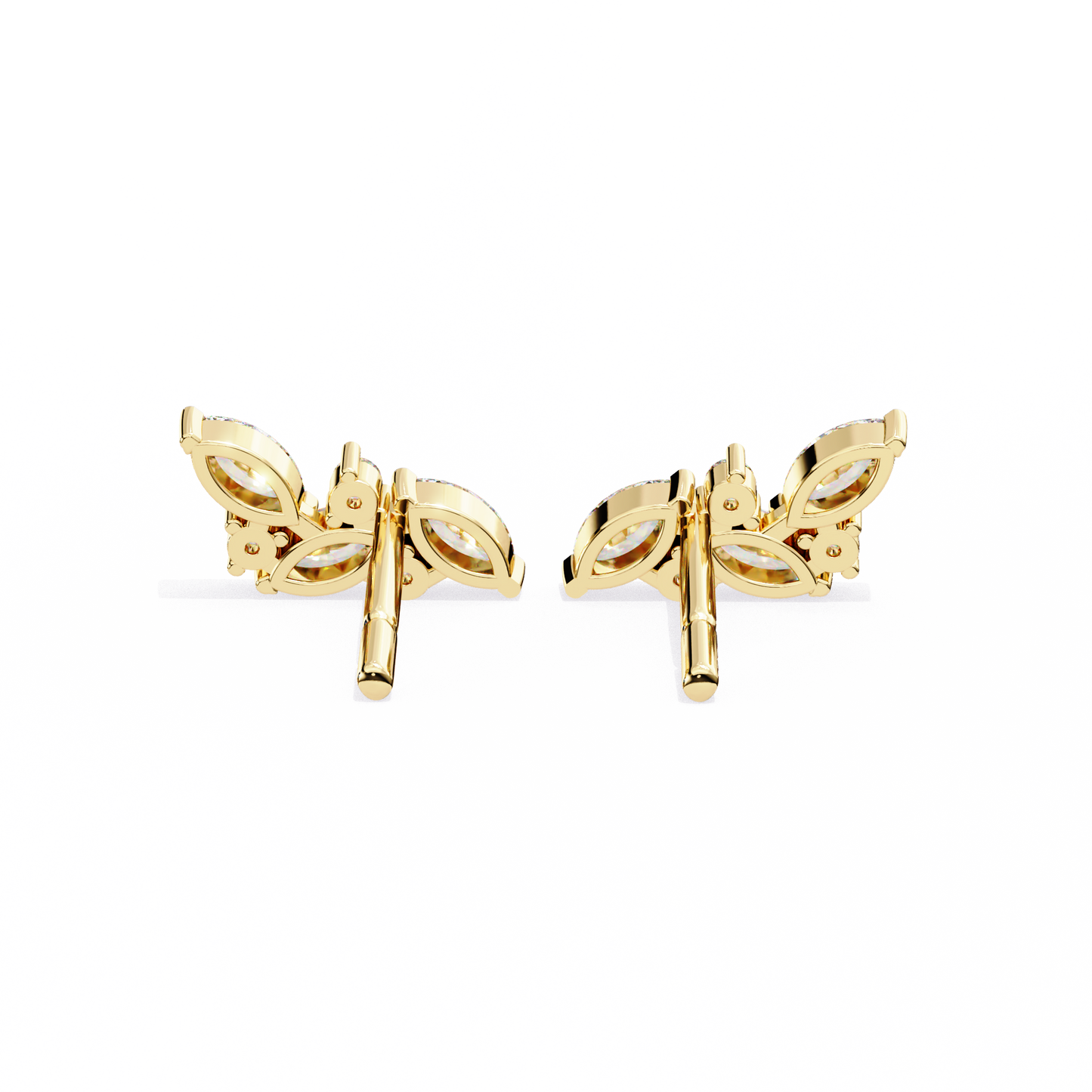 Whisper Bloom – Marquise & Round Lab Diamond Petite Studs