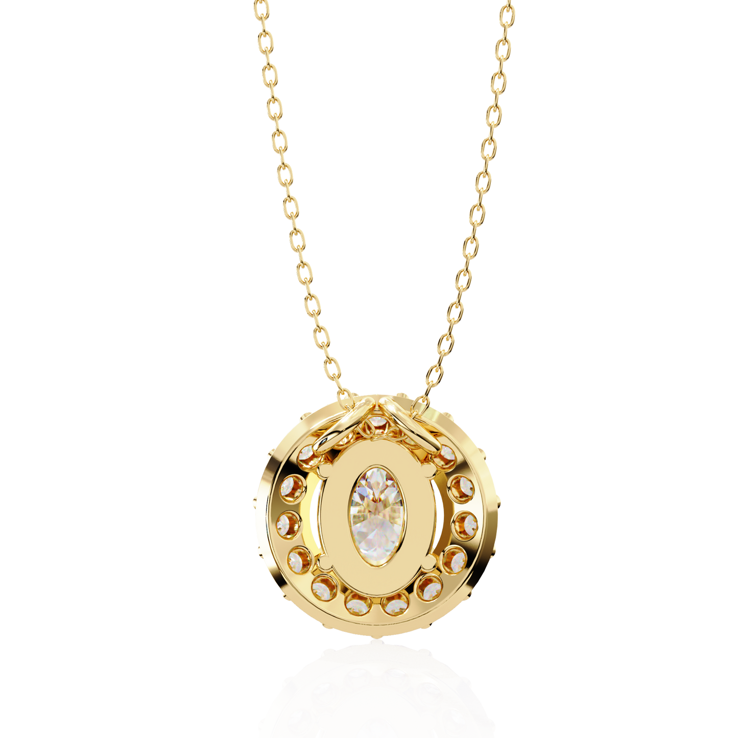 Oval Bloom – Oval & Round Lab Diamond Cluster Necklace