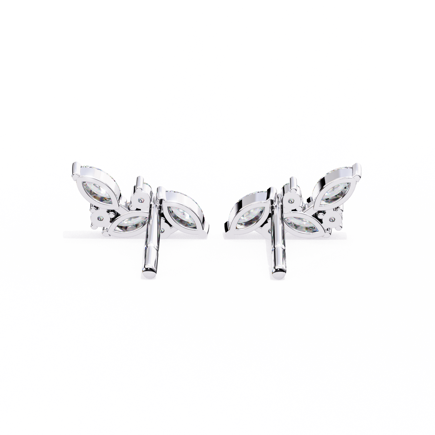Whisper Bloom – Marquise & Round Lab Diamond Petite Studs