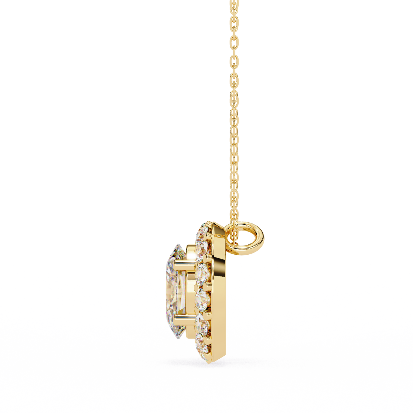 Oval Bloom – Oval & Round Lab Diamond Cluster Necklace