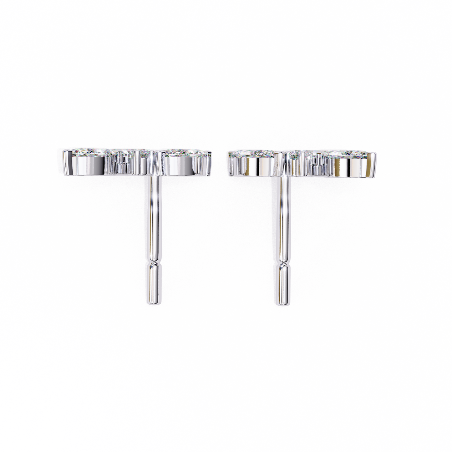 Whisper Bloom – Marquise & Round Lab Diamond Petite Studs