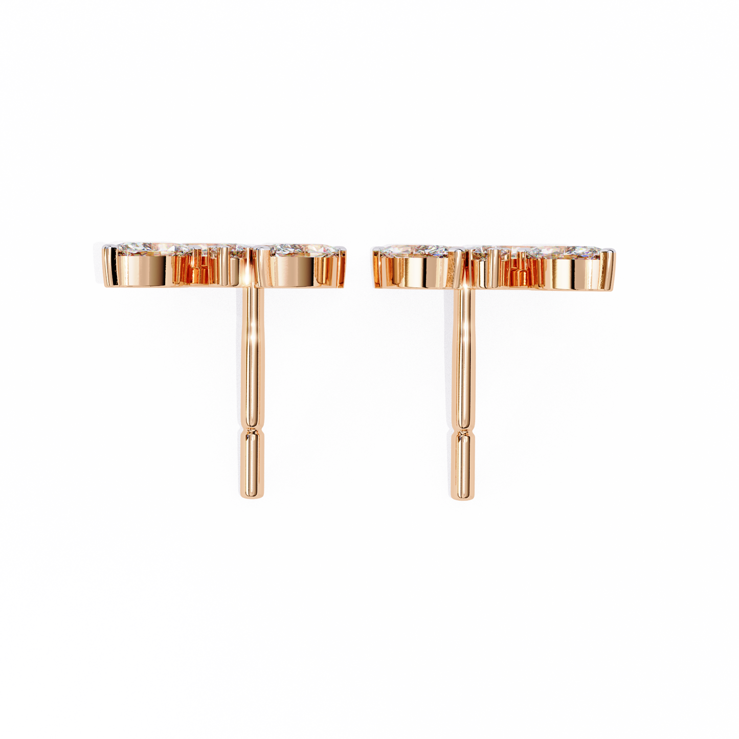Whisper Bloom – Marquise & Round Lab Diamond Petite Studs