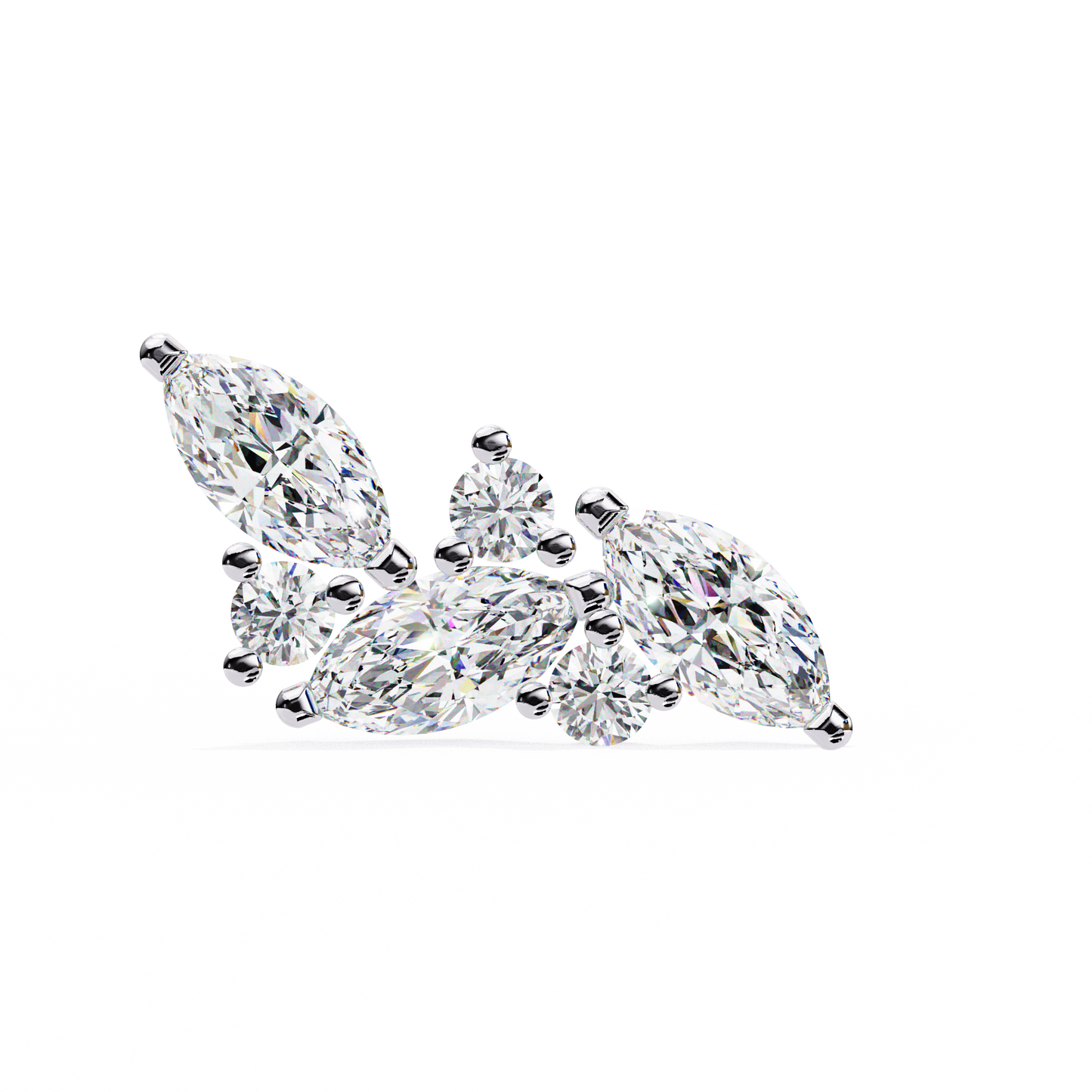 Whisper Bloom – Marquise & Round Lab Diamond Petite Studs