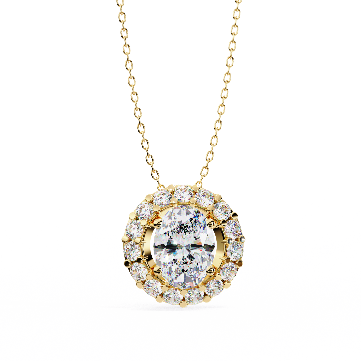Oval Bloom – Oval & Round Lab Diamond Cluster Necklace