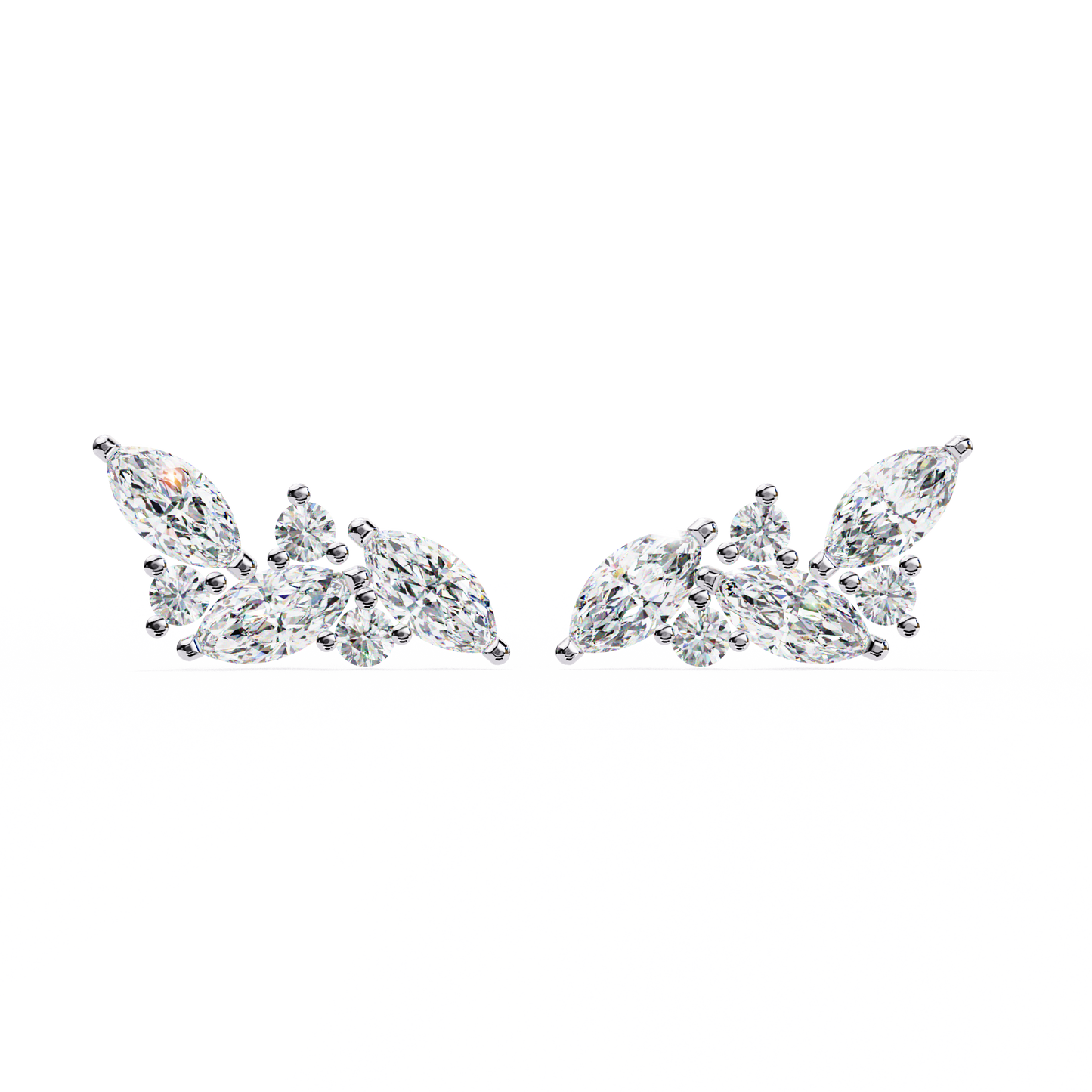 Whisper Bloom – Marquise & Round Lab Diamond Petite Studs
