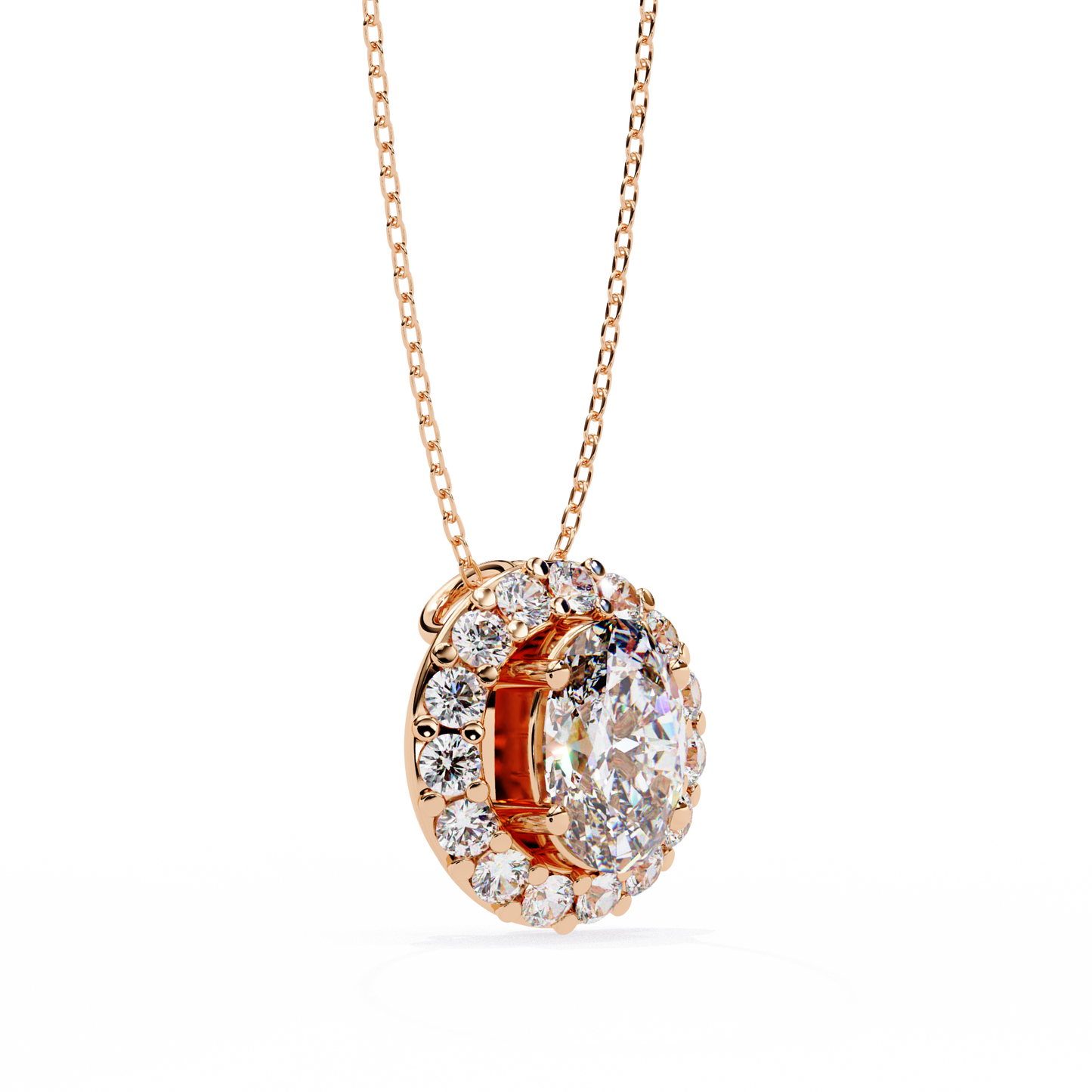 Oval Bloom – Oval & Round Lab Diamond Cluster Necklace