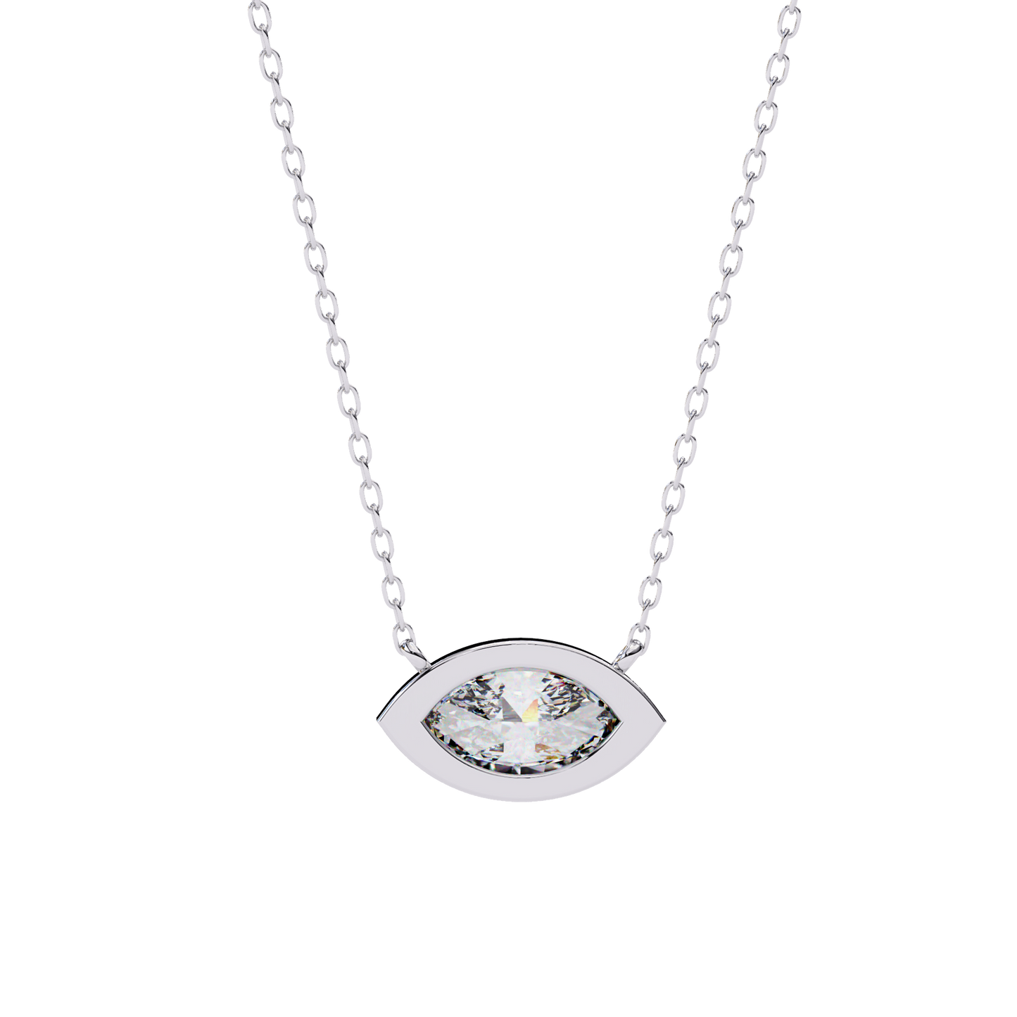 EAST~WEST - Marquise Cut Lab Diamond Pendant Necklace