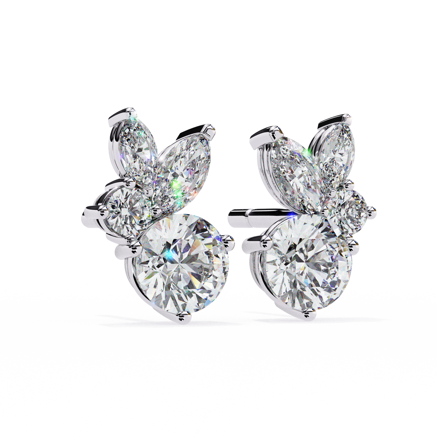 Diamond Bunny – Round Lab Diamond Rabbit-Inspired Earrings