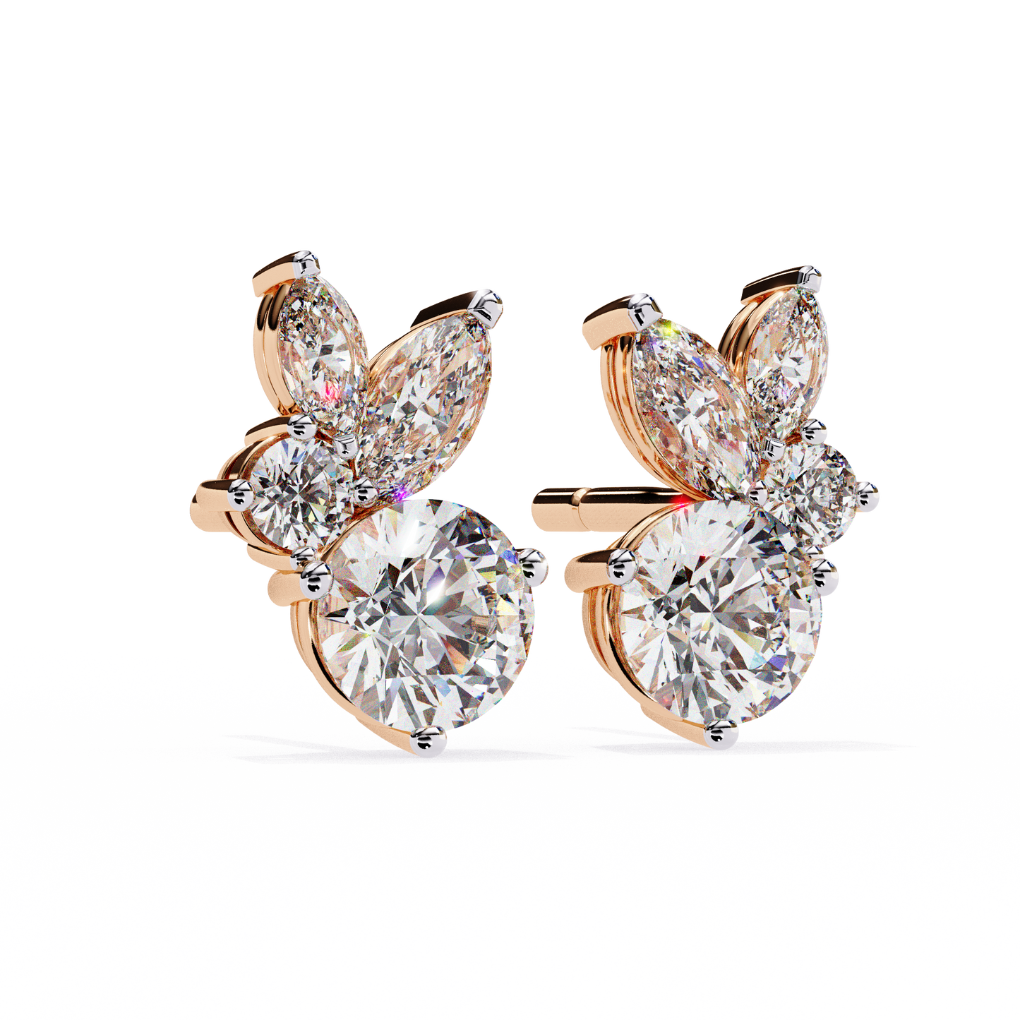 Diamond Bunny – Round Lab Diamond Rabbit-Inspired Earrings
